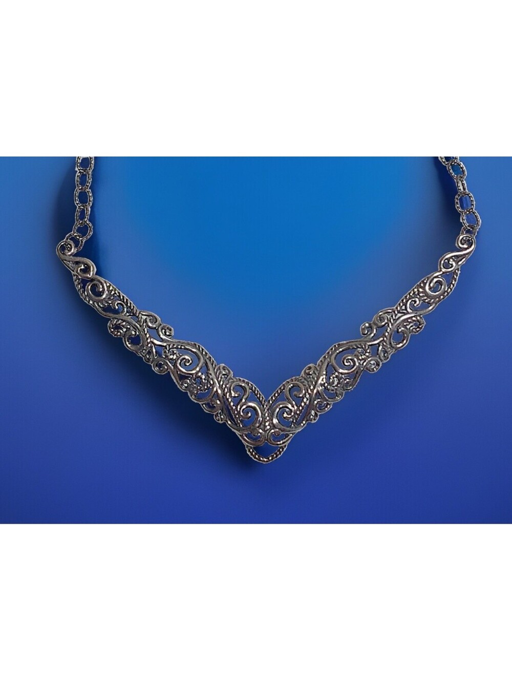 Carolyn Pollack - Sterling Silver .925 ~ STATEMENT V NECKLACE 16"